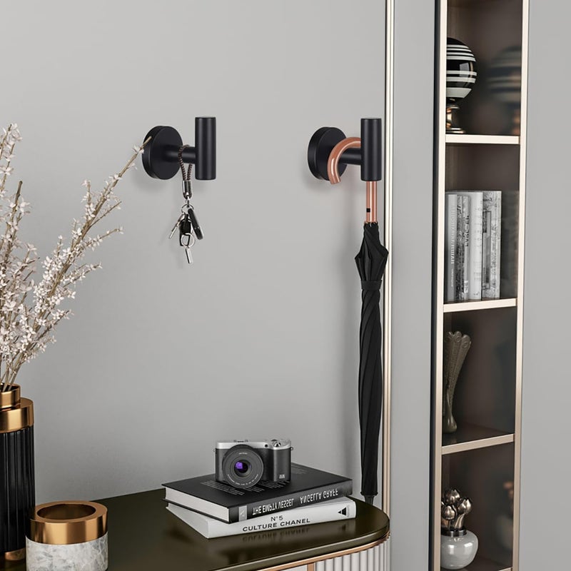 Homagic 2 Pack Bathroom Towel Hooks Wall Mount Hooks Matte Black Towel Racks Coat Hooks, Heavy Duty Robe Hook Holder for Kitchen Garage Home Hotel Office Cabinet - Image 4